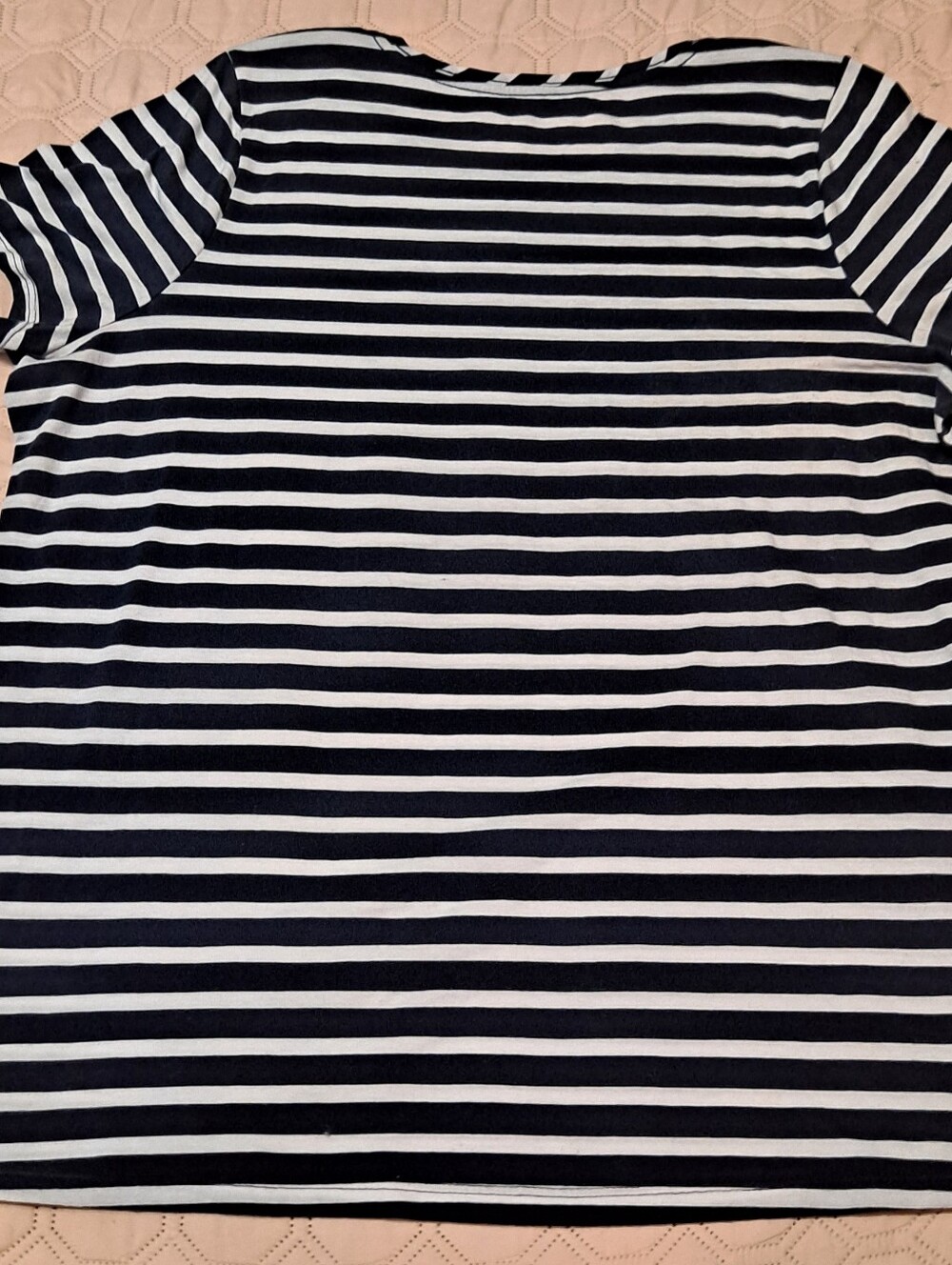 Lane Bryant Womens Navy & White Striped Tee - 'Wine not?' Graphic Size 18/20 - Picture 6 of 6